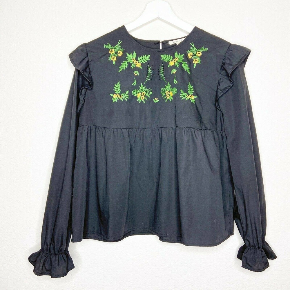 Bleuh Ciel Embroidered Ruffle Top